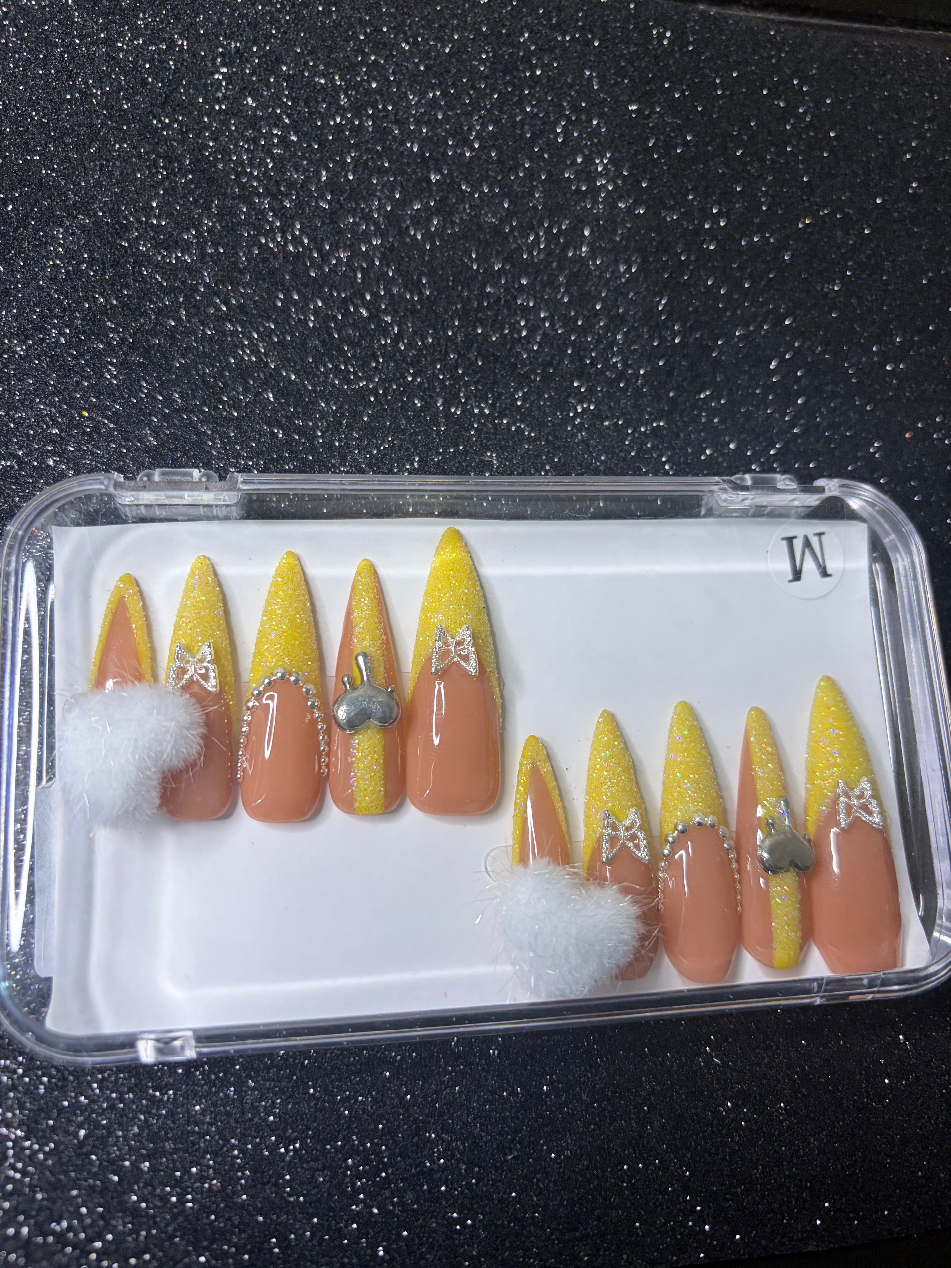 Summer Yellow Bling Stiletto XL