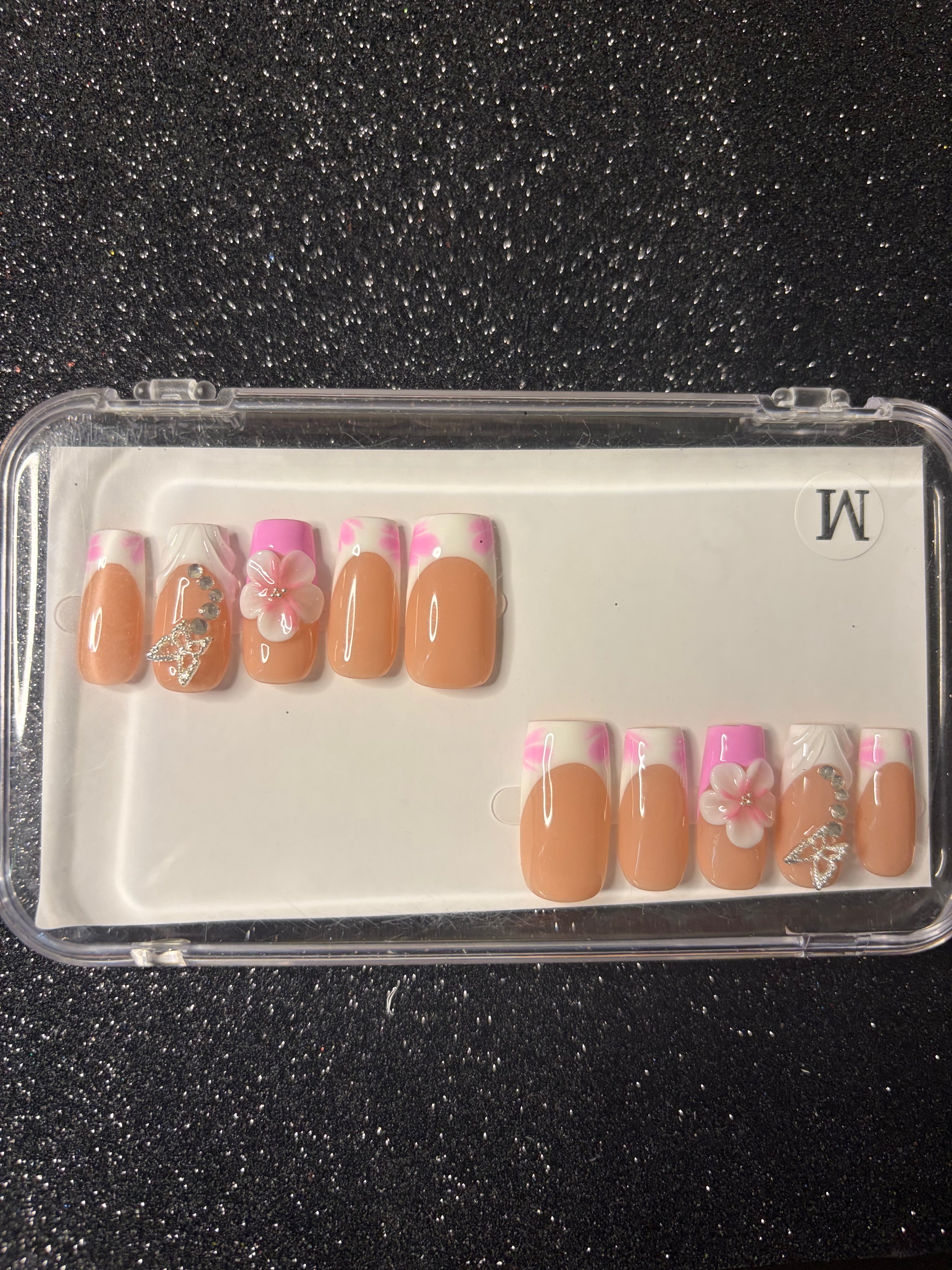 Pink & White Floral Medium Square